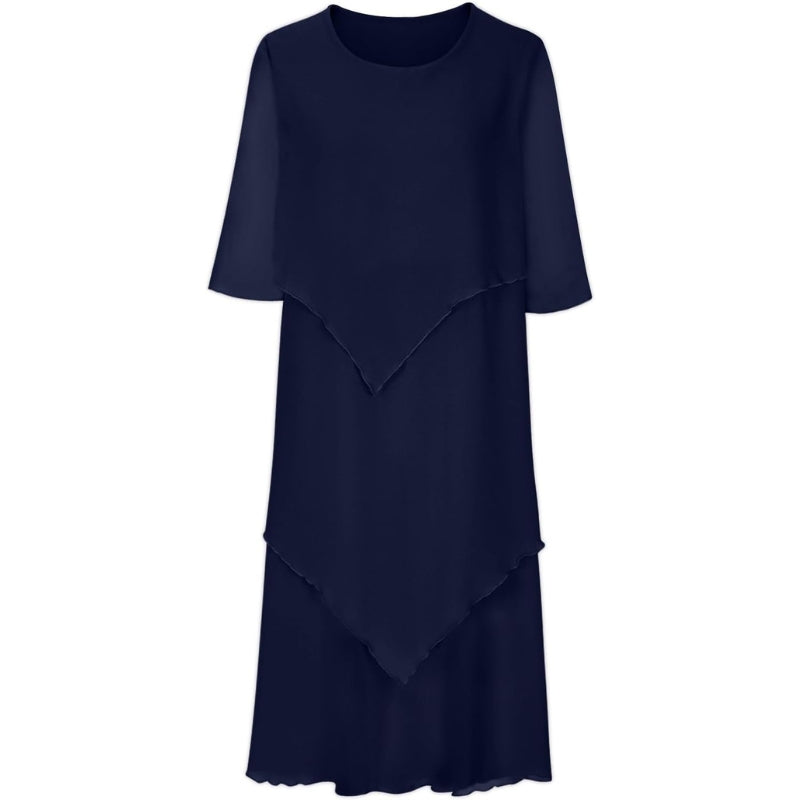 Hazel - Chiffon jurk met ronde hals en modern design