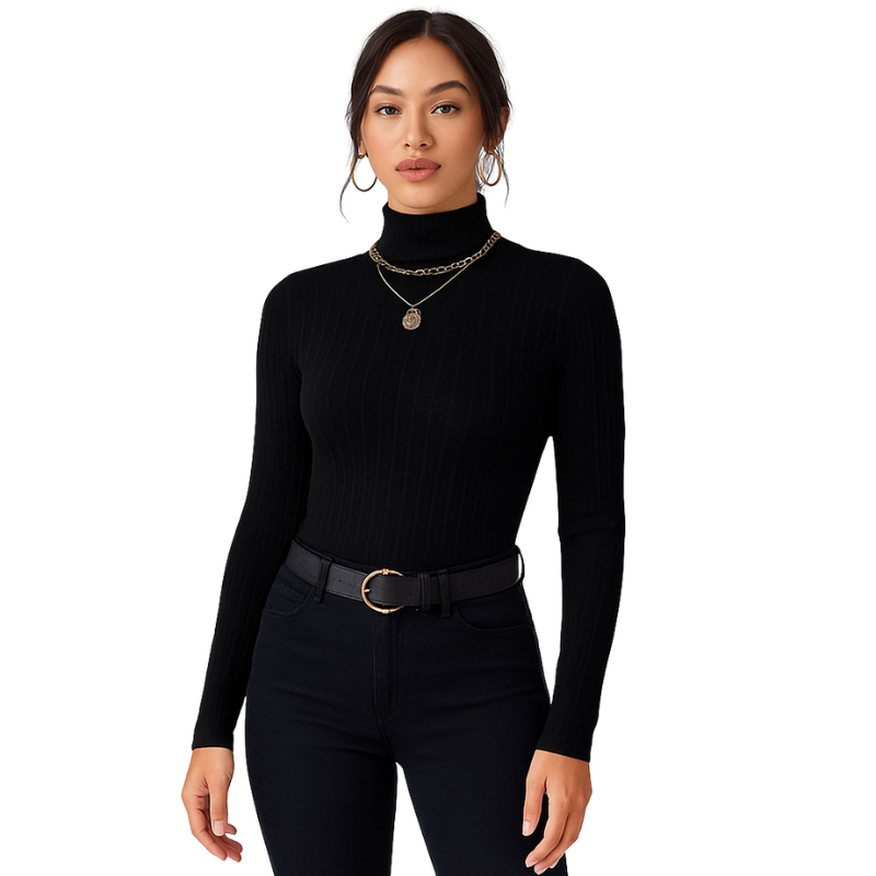 Lillian – Slimfit coltrui met lange mouwen
