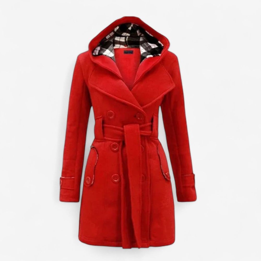 Celeste – Trenchcoat met Capuchon en Knopen aan de Voorzijde