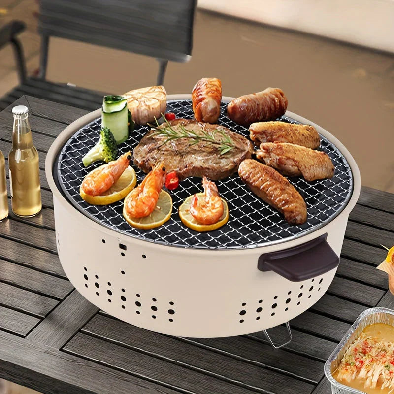SmokeMate – Draagbare houtskoolgrill met compact rookreducerend ontwerp