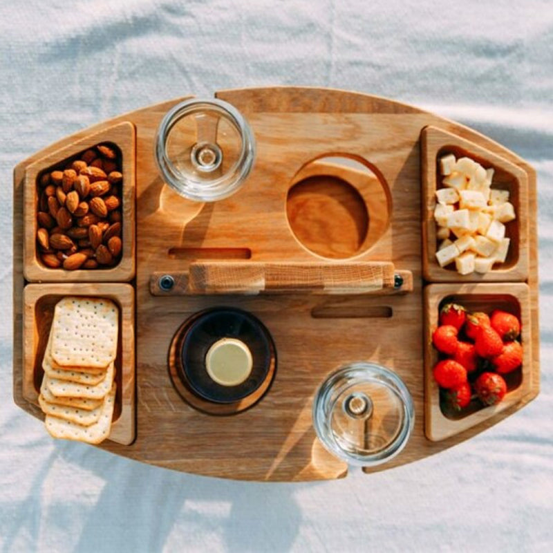 TrekTable - Draagbare Tafel met Snacks en Drank Compartementen