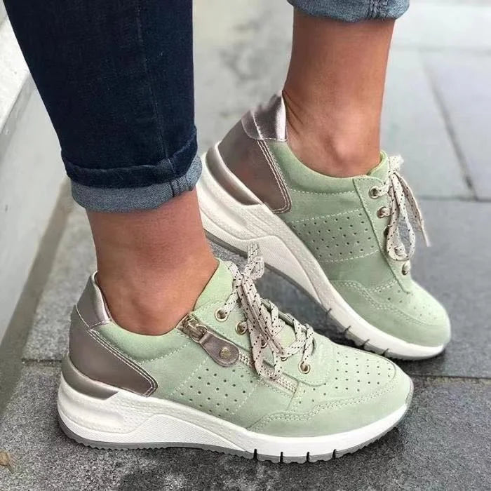 Lena – Trendy antislip sneakers met ademend ontwerp en ritsdetails