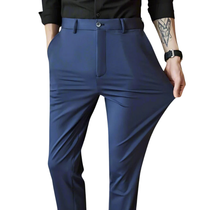 Gabriel – Slim Fit Broek met Elastische Stof en Zijzakken