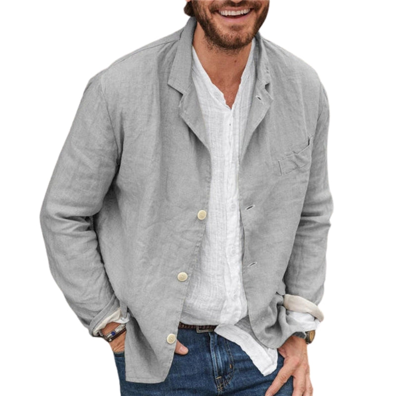 James – Moderne Herenjas met Verfijnde Kraag en Knoopsluiting