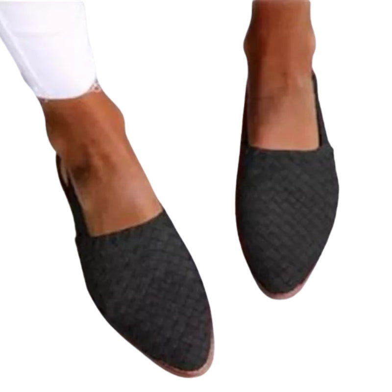 Elena – Slip-On Slingback Schoenen met Geweven Textuurdesign