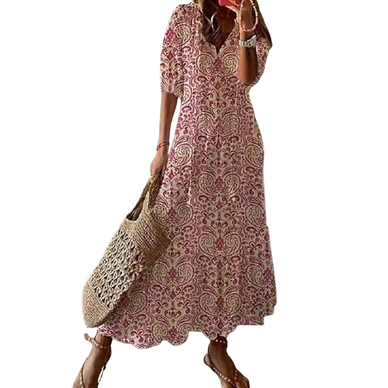 Caroline – Casual Jurk met Bloemenprint en Flatterende V-hals
