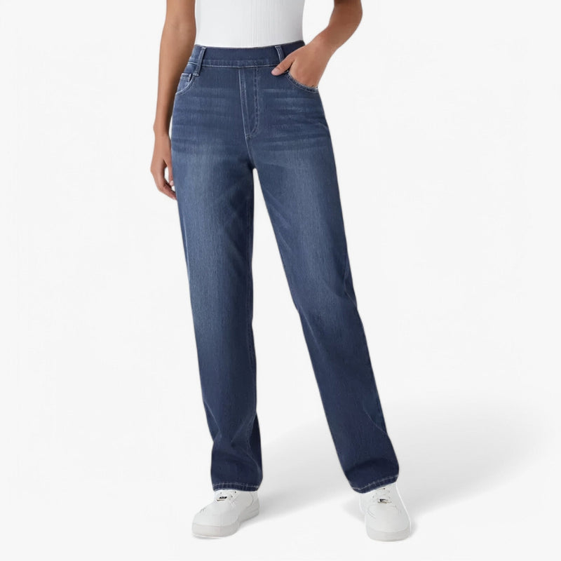 Eva - Elegante broek Met hoge taille en geplooide voorkant