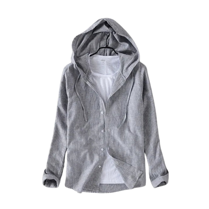 Andrew – Hoodie Overhemd met Lange Mouwen en Knoopsluiting