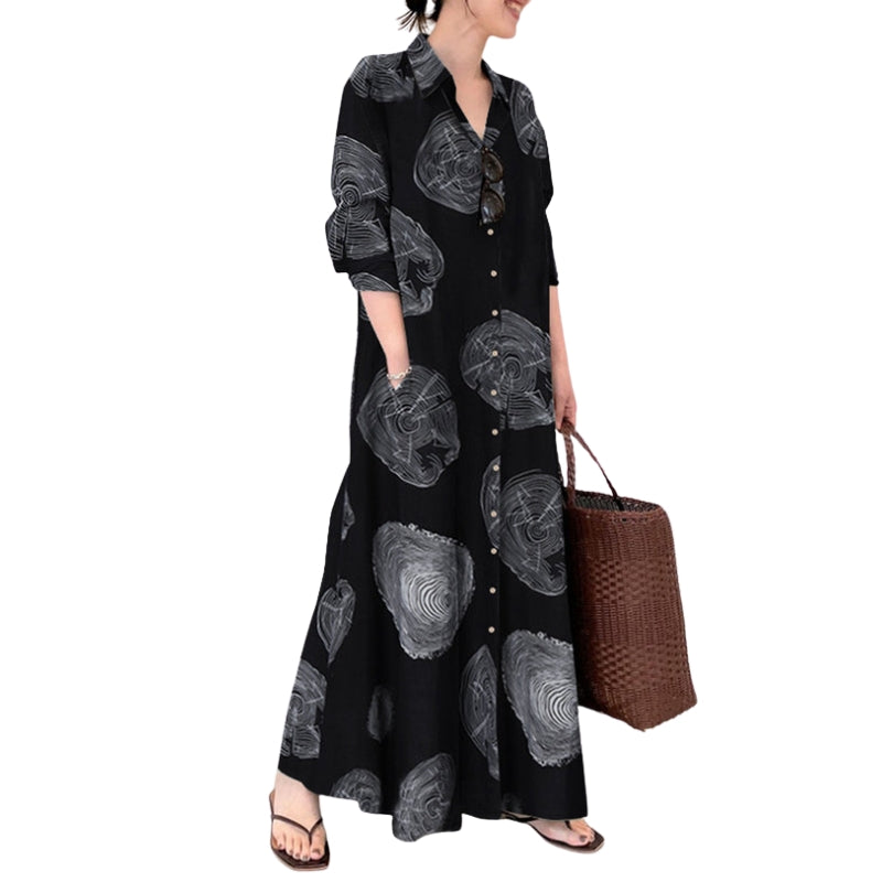 Natalie - Oversized lange jurk met lange mouwen