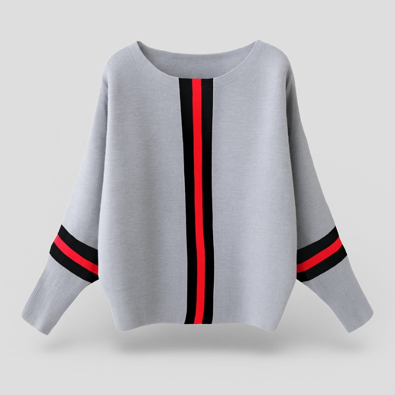 Mary - Lange Mouwen Trui met Ronde Hals en Loose Fit Design