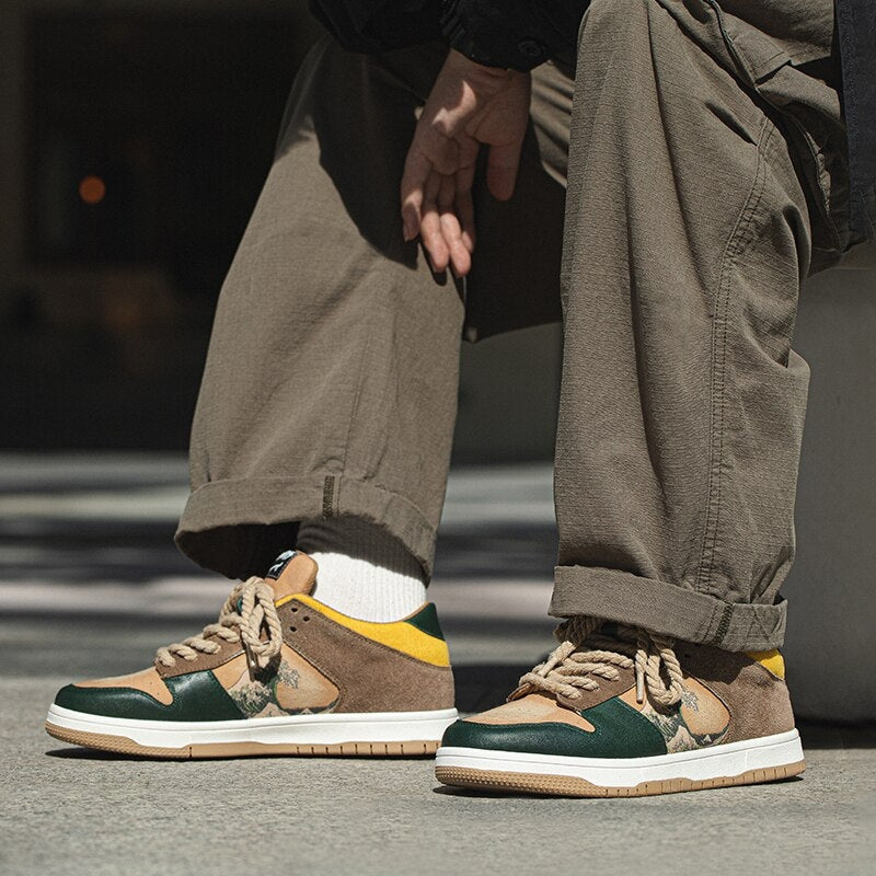 Mark - Ronde Neus Casual Sneakers met Instap en Vetersluiting