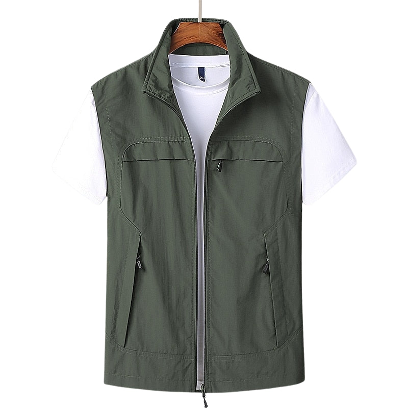 Jackson – Modern Vest met Staande Kraag en Meerdere Zakken
