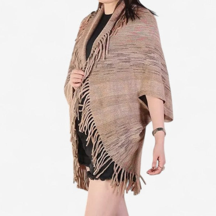 Maya - Cardigan Cape Sjaal met Kwastjes Ontwerp