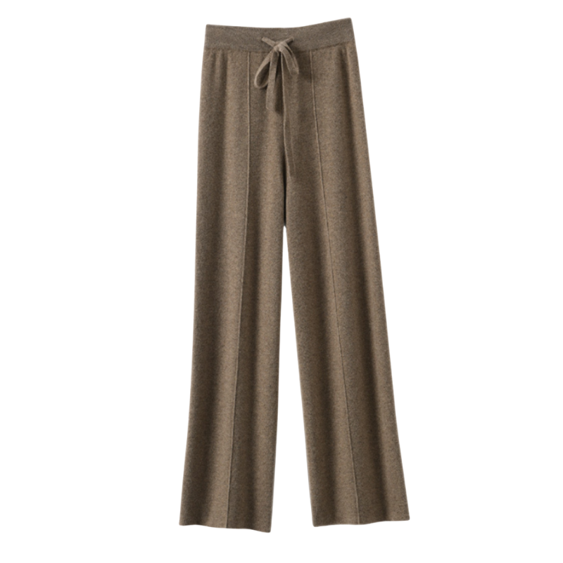 Evelyn – Hoge taille broek met wijde pijpen en losse pasvorm