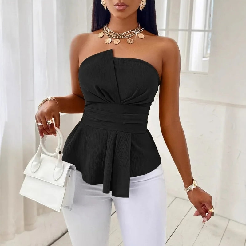 Lucy – Strapless tanktop met bandeau-snit en getailleerd minimalistisch ontwerp