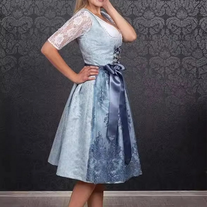 Julia – Mouwloze Oktoberfest Dirndl Jurk met Verstelbare Tailleband