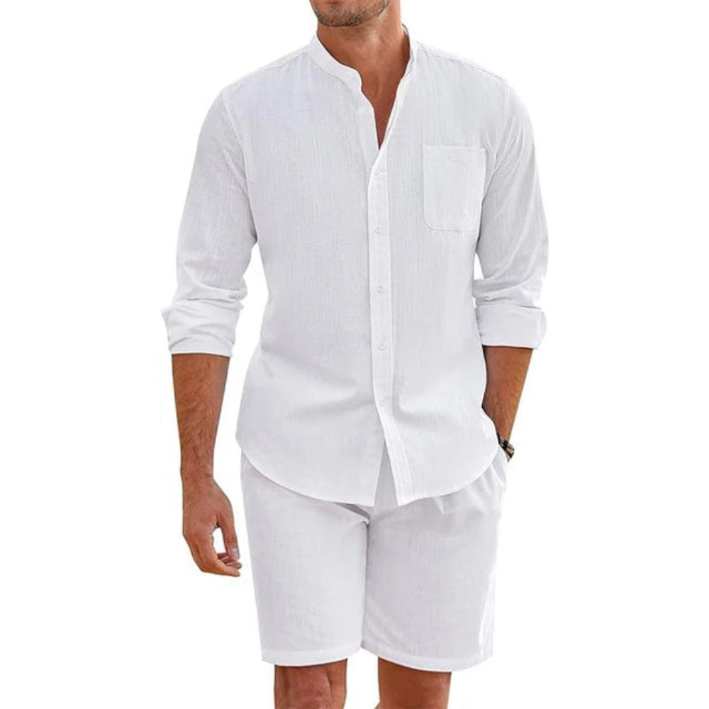 Zayn – Stijlvolle tweedelige set met shirt met lange mouwen en relaxte shorts