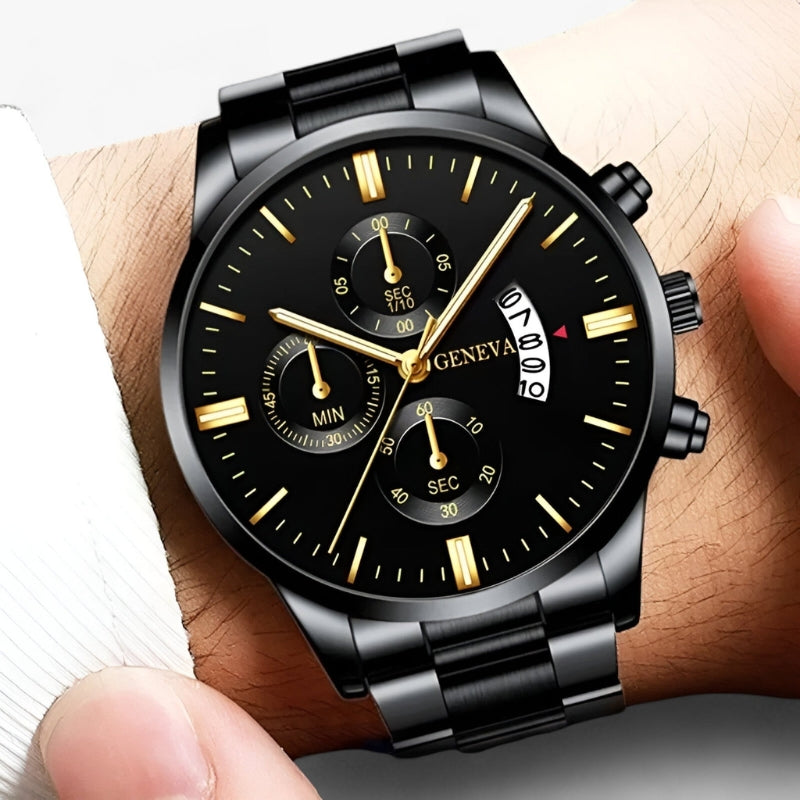 Daniel – Horloge met Ronde Wijzerplaat en Verstelbare Band en Datumfunctie