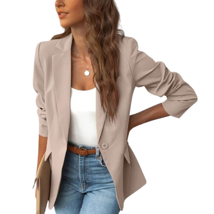 Stephanie - Tailored Fit Eén Knop Blazer met Lange Mouwen
