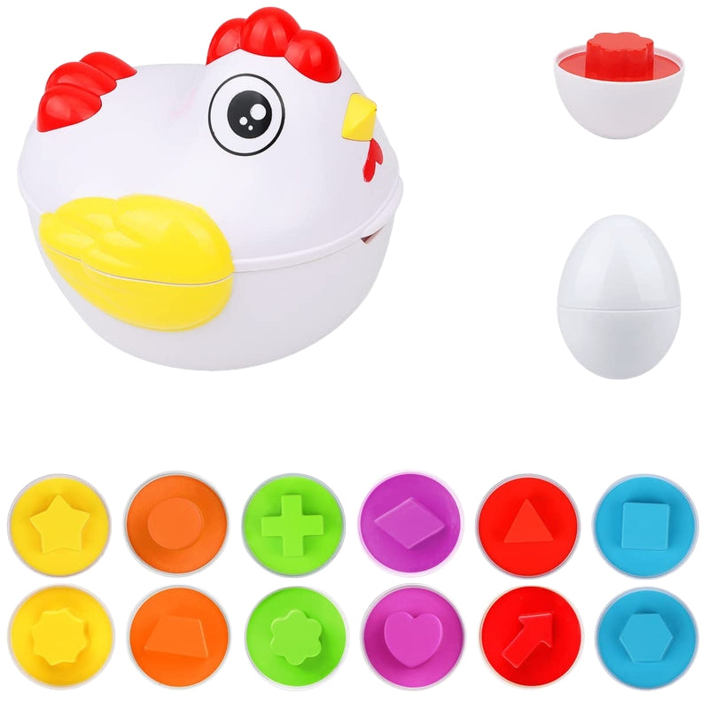 ShapeNest – Eierenpuzzelset voor kinderen met bijpassende vormen en heldere afbeeldingen