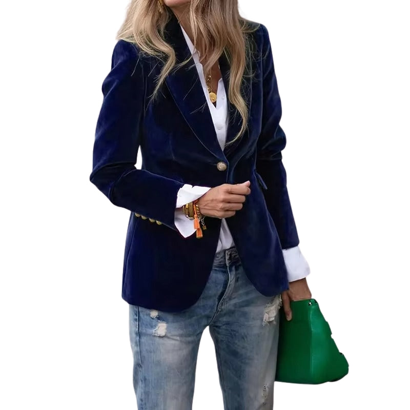 Amara – Blazer met lange mouwen en enkele knop ontwerp