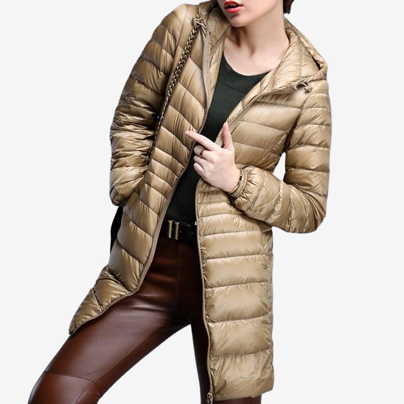 Eleanor – Lange Pufferjas met Verstelbare Capuchon en Ritssluiting