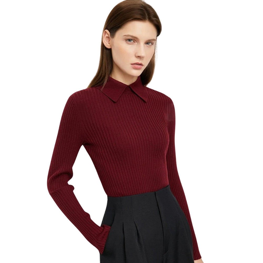 Natalie - Trui met lange mouwen slim fit en geribd design