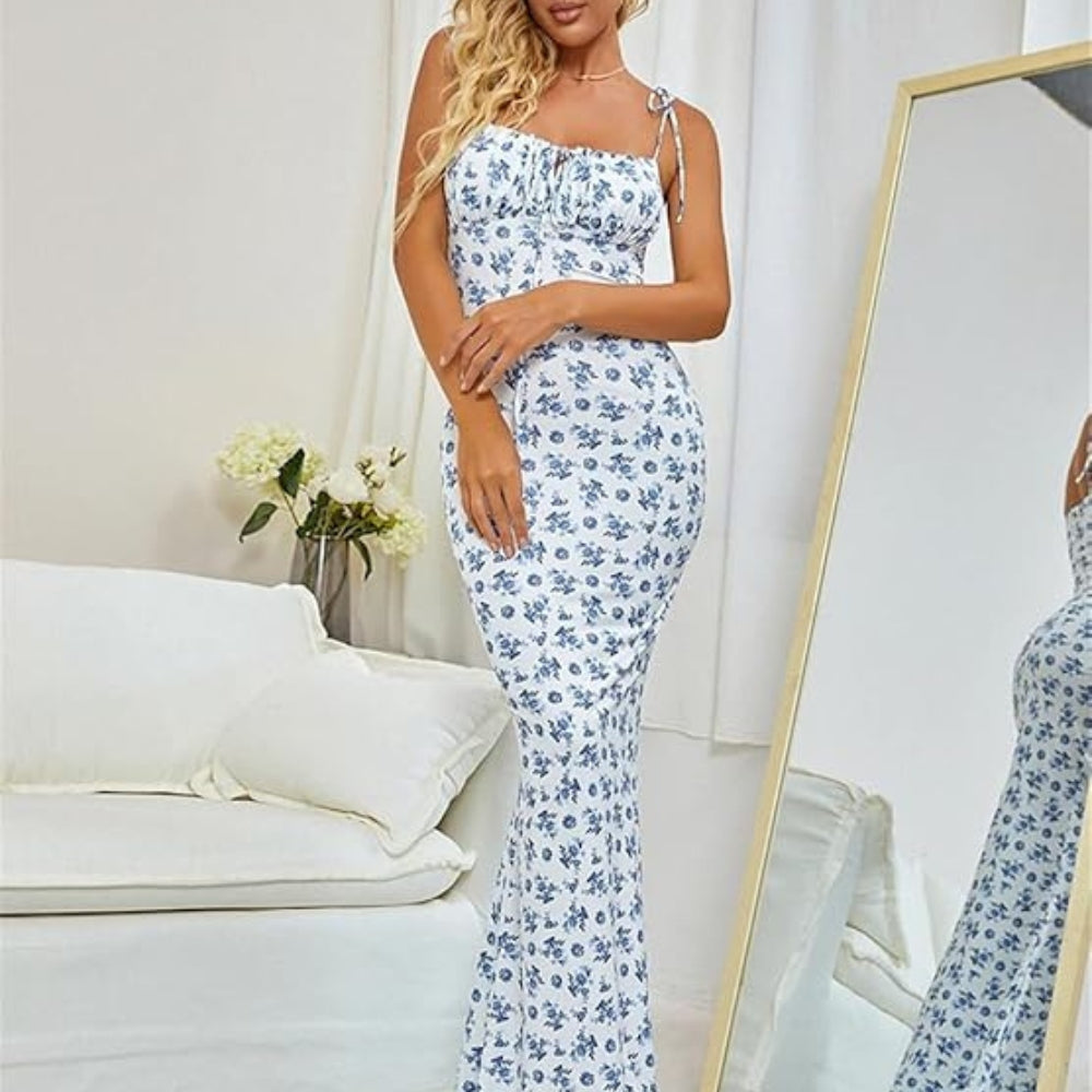 Isla - Flatterende bandjesjurk met tailledetail en comfortabele pasvorm