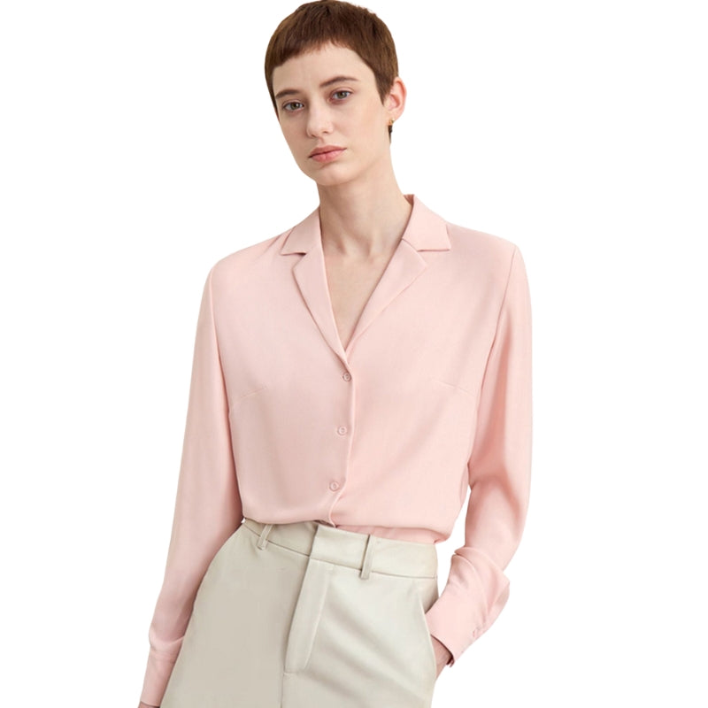 Hannah - Blouse met losse pasvorm en reverskraag