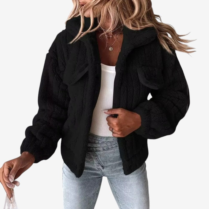 Rylee – Lange Mouwen Jasje met Knopen en Borstzakken