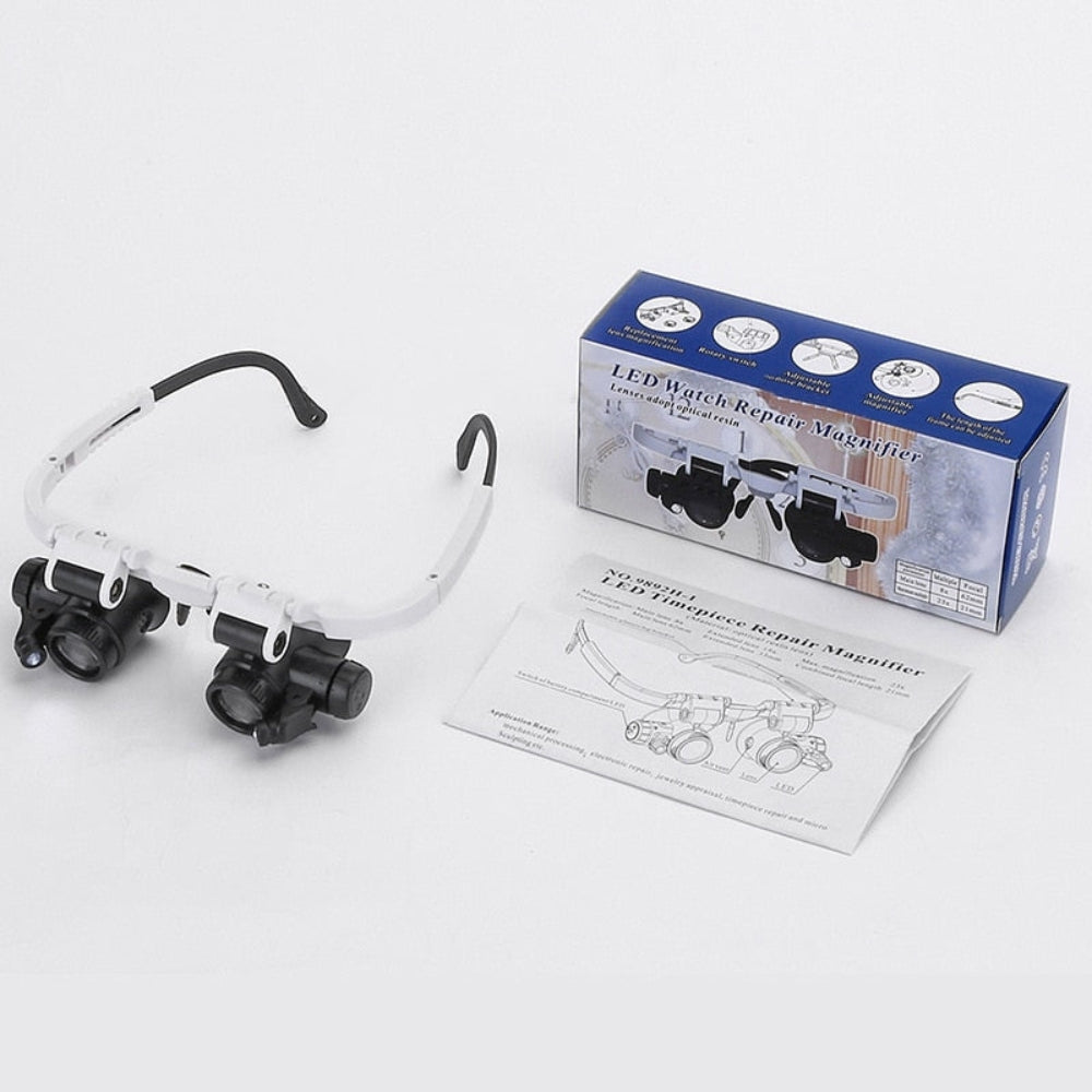 FocusGlide - LED precisie werkbril met verstelbare lenzen en ingebouwde verlichting