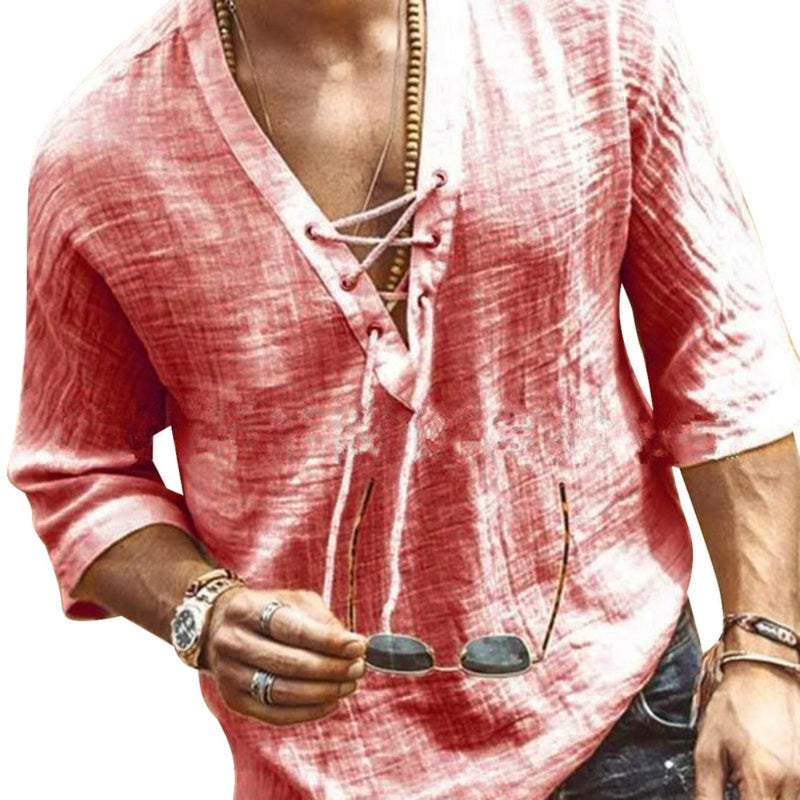 Kay – Relaxed shirt met open halslijn en lange mouwen