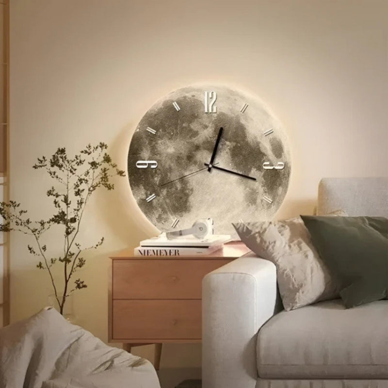 MoonTime – Ronde Wandklok met Maan Inspiratie en Digitaal Display