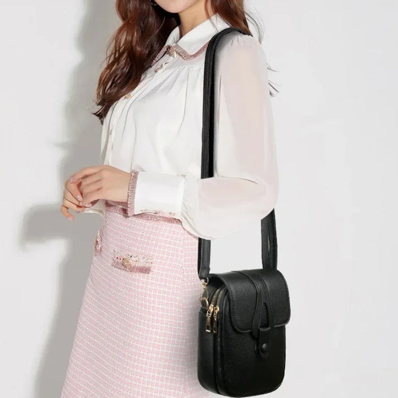 Esra – Crossbody Tas met Afneembare Band en Meerdere Ritsvakken