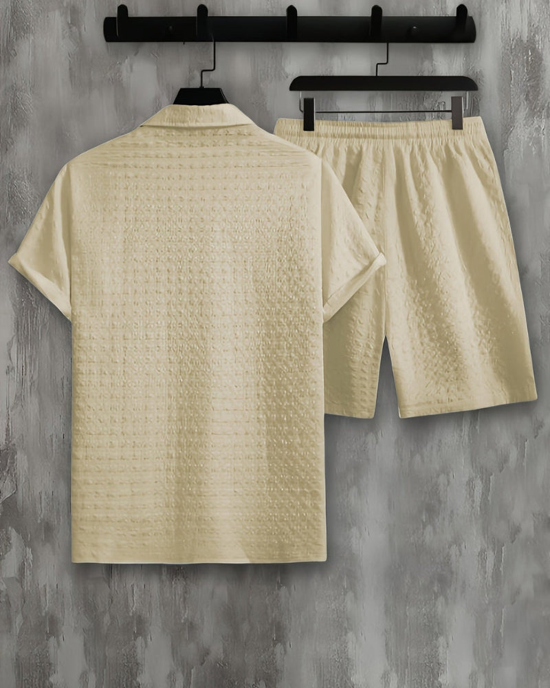 Theo – Stijlvolle tweedelige set met overhemd met korte mouwen en relaxte shorts