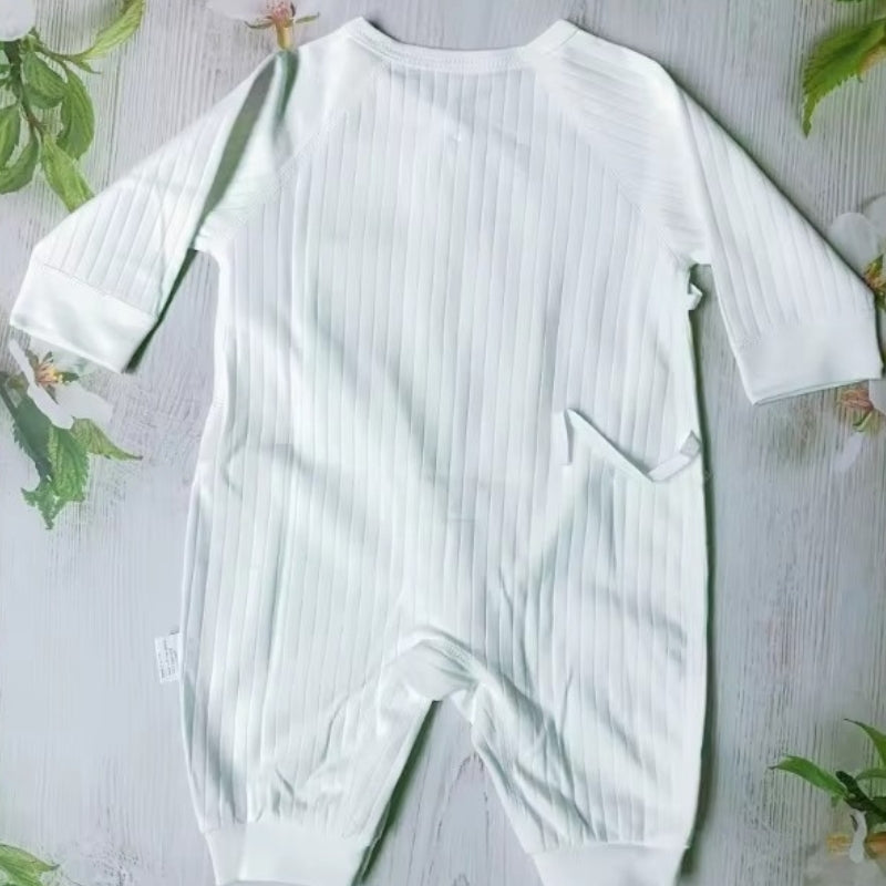 TinySteps - Baby Romper met Lange Mouwen en Geribbelde Details