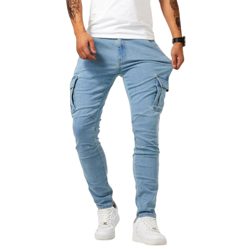 Nathan – Slim Fit Stretch Cargobroek met Meerdere Zakken