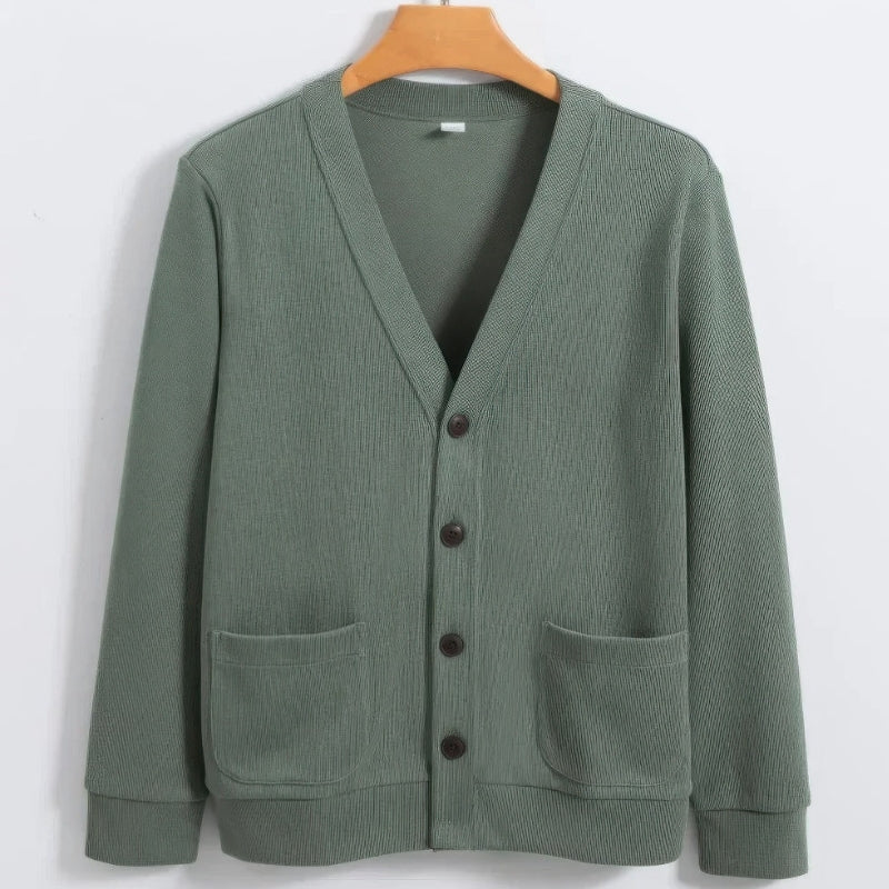 Jonathan - Vest met Lange Mouwen V Hals en Knopen