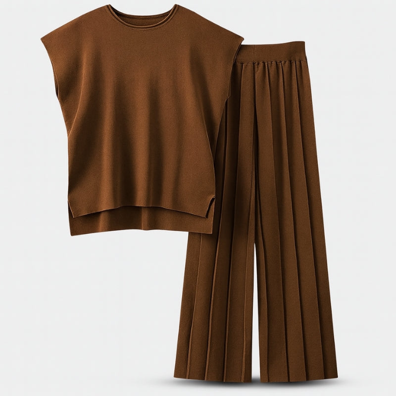 Christina - Tweedelige Set met Mouwloze Top en Hoge taille Broek