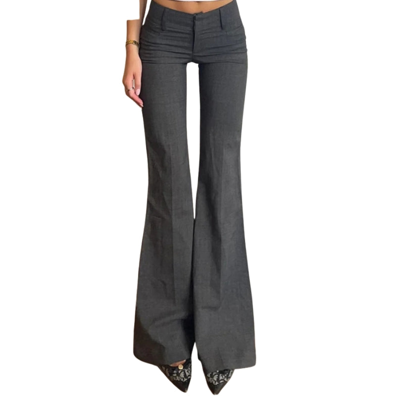 Sophie – Hoge Taille Broek met Wijde Pijpen en Uitlopende Snit