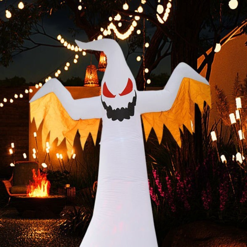 GhostGlow – Opblaasbare Geest met Roterende Vlam voor Halloween Decoratie