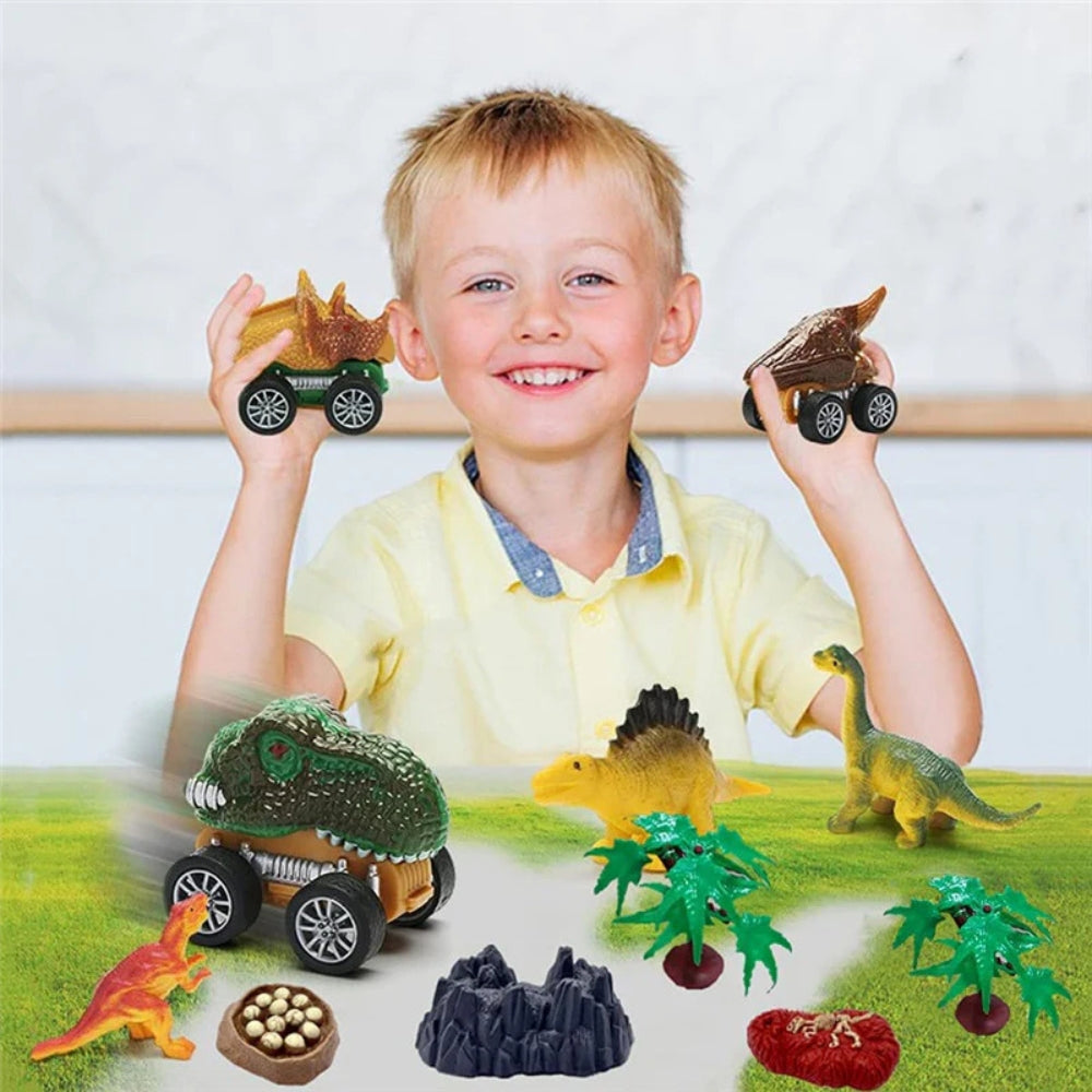 DinoHaul – Dinosaurus transportvrachtwagen speelgoed met mini-auto's en geluidseffecten