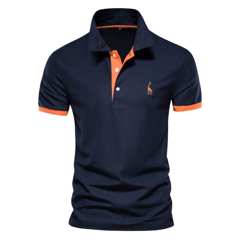 Ethan – Slanke Pasvorm Poloshirt met Knoopkraag en Korte Mouwen