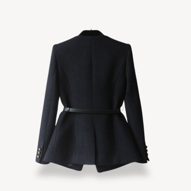 Beatrix - Blazer met Opstaande Kraag en Fluwelen Afwerking