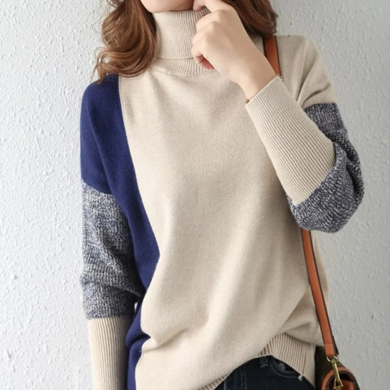 Halen – Trui met Lange Mouwen Col en Geribde Details