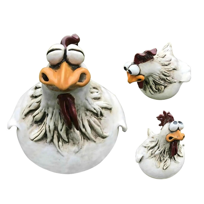 GardenPeep - Speels kippentuinbeeld met charmante uitdrukking en speels design