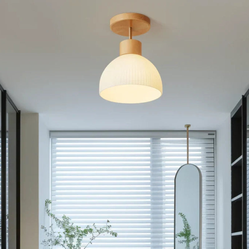 BrightRidge – Cirkelvormige ribbel LED-opbouwplafondlamp met klassiek ontwerp