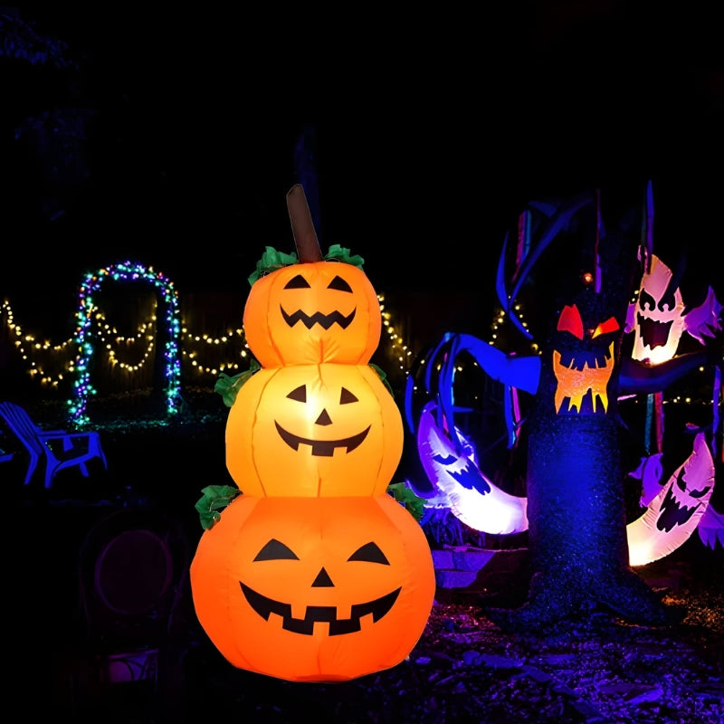 HauntGlow - Opblaasbare Pompoen Decoratie met LED Verlichting voor Halloween
