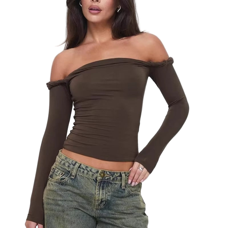 Natalia - Off-shoulder Top met Lange Mouwen