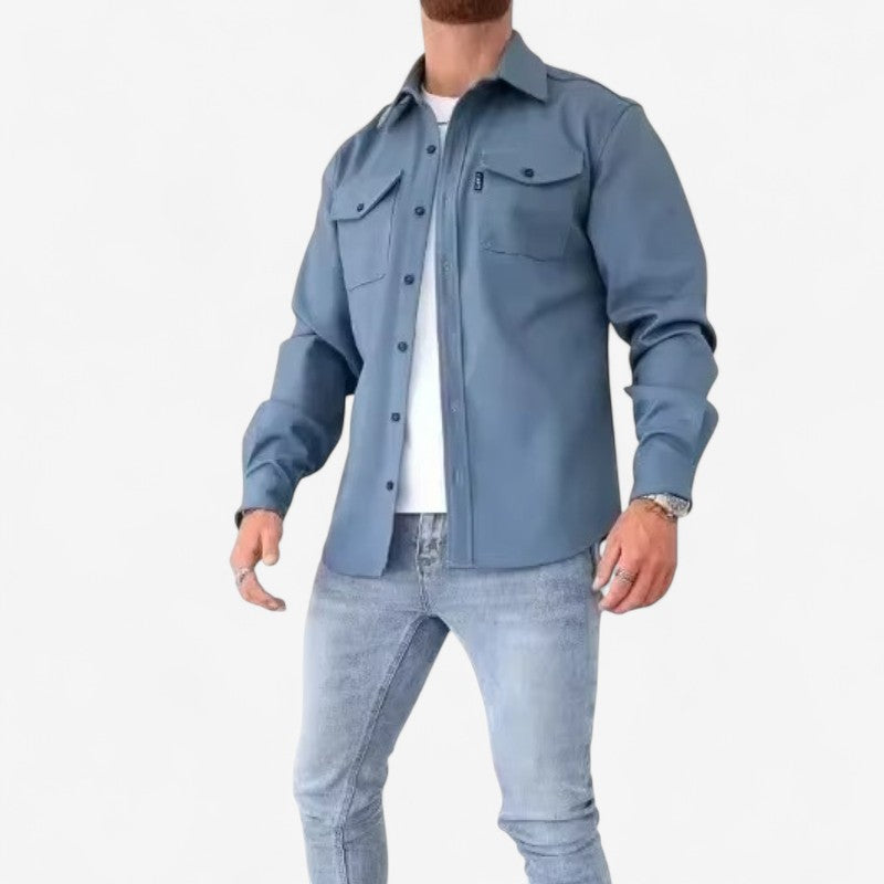 Mark – Lange Mouw Overhemd met Kraag naar beneden en Knopen